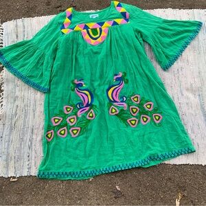 Pure Nordic embroidered peasant dress w/ birds